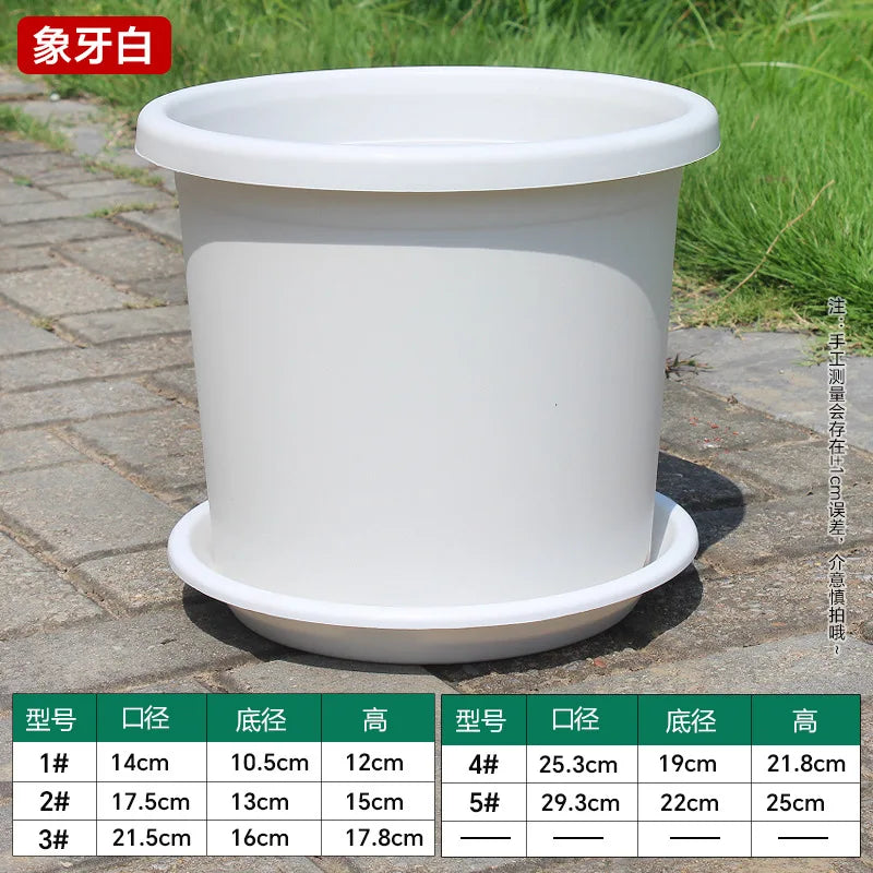 Flower Pot With Tray For Garden Balcony Plants