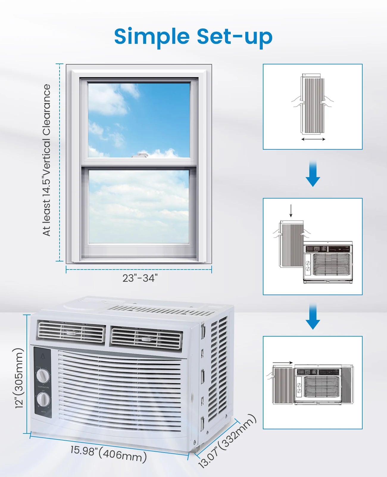 HiMISS 5000 BTU Window Air Conditioner Quiet With Remote