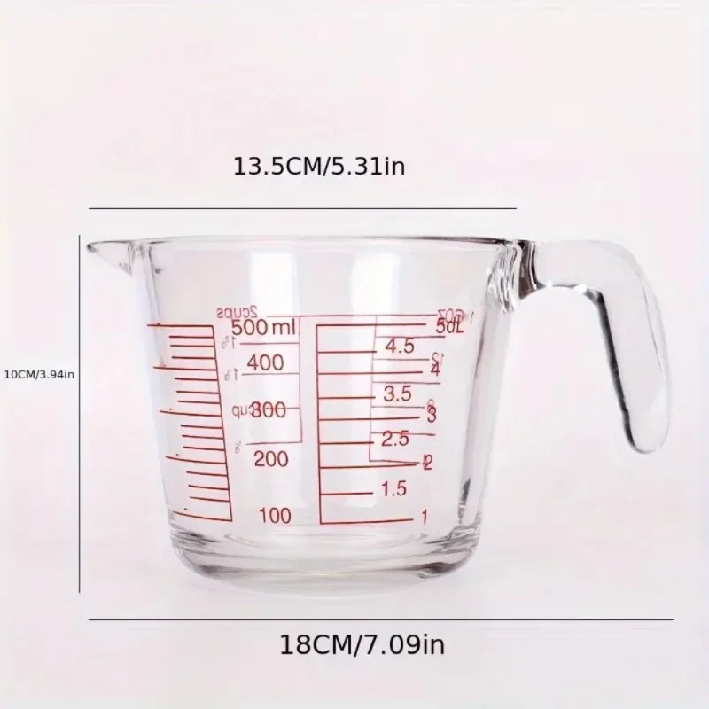 Microwave Safe Glass Measuring Cup With Scale Ergonomic Handle