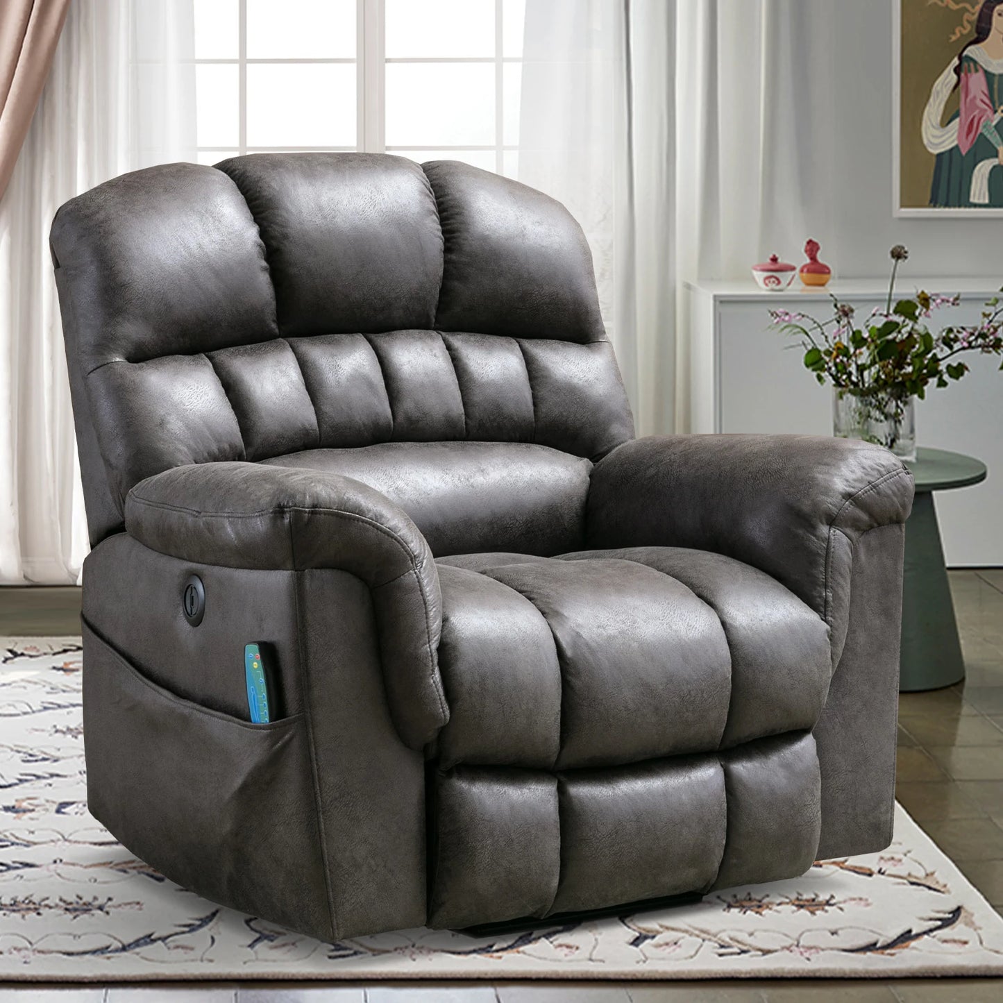 EBELLO Power Lift Recliner With Massage And Heat For Comfort