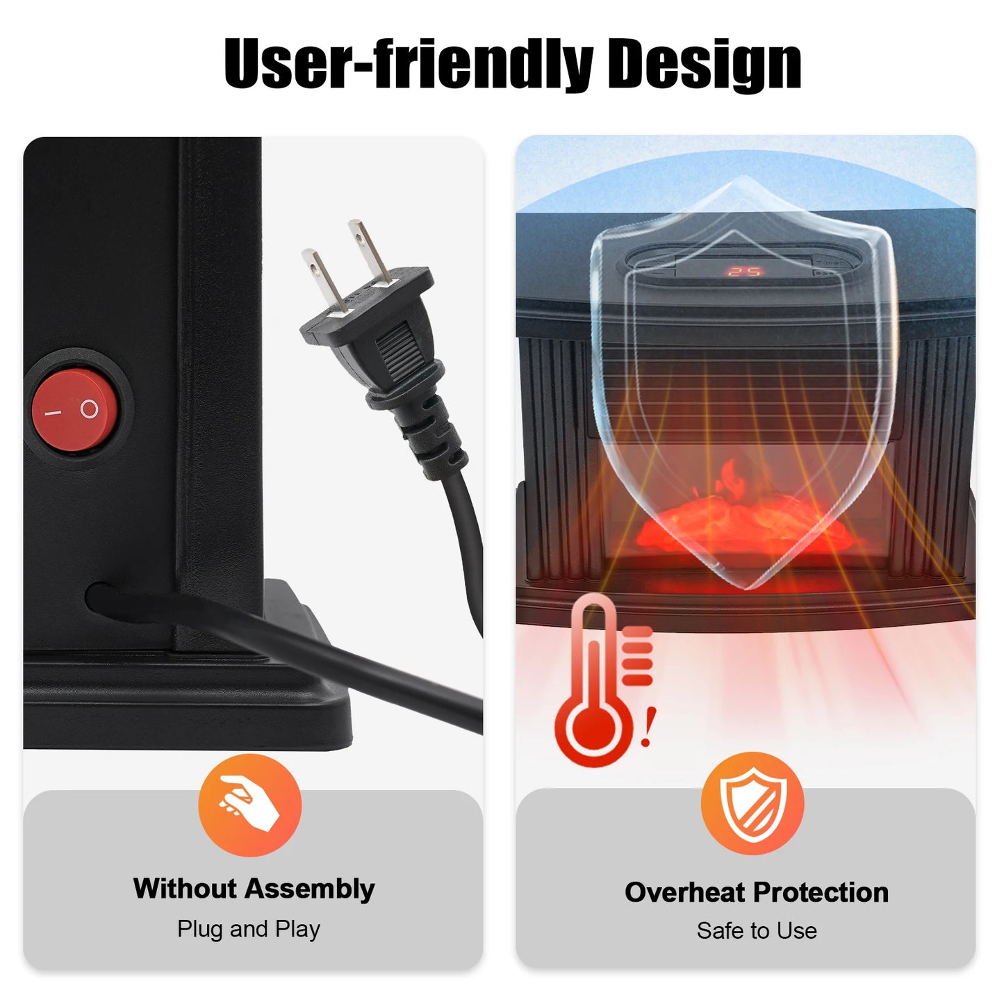 Sweetmile 1000W Electric Heater Fan For Living Rooms