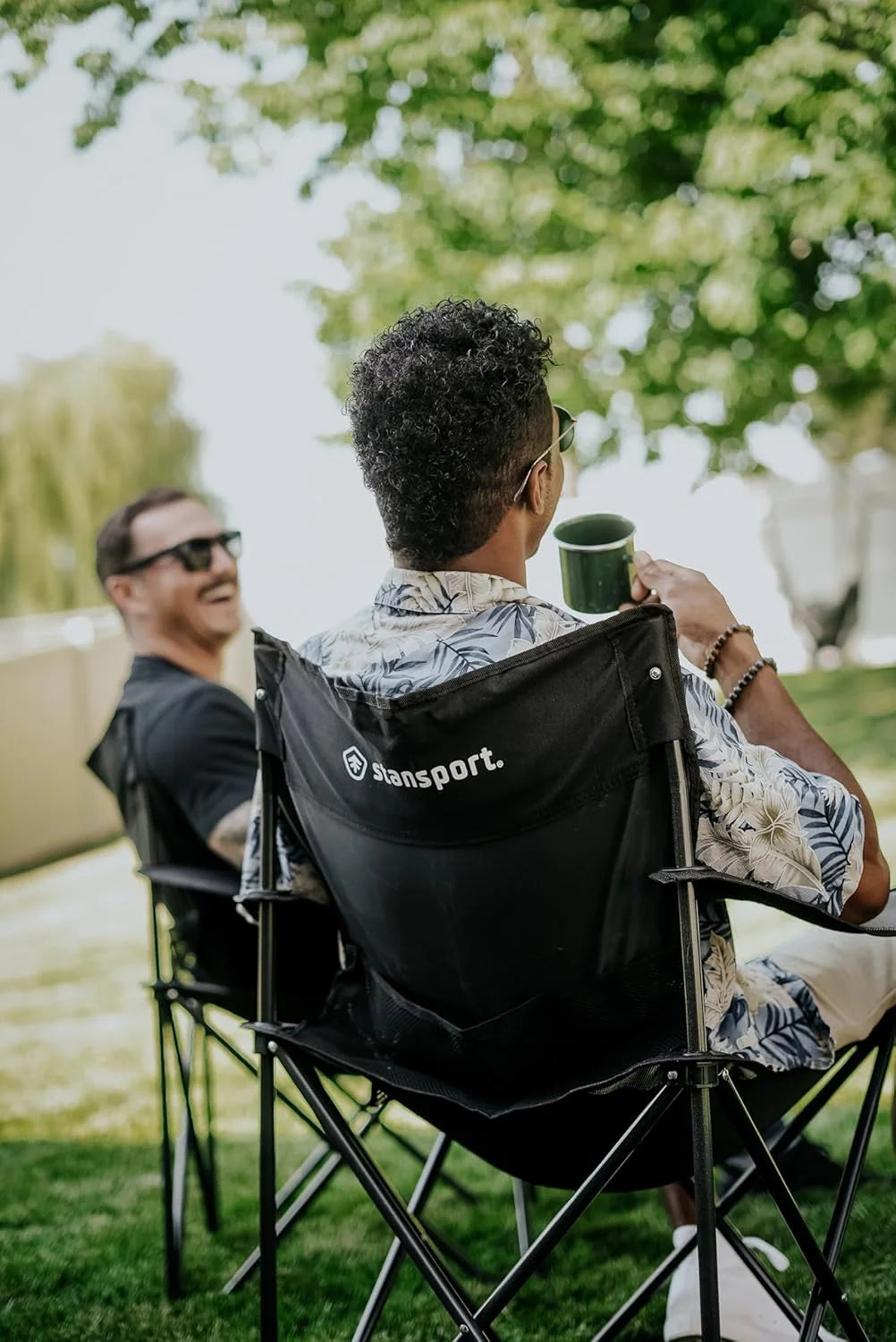 Premium Oversized Camping Chair With Cup Holder For Outdoor Use