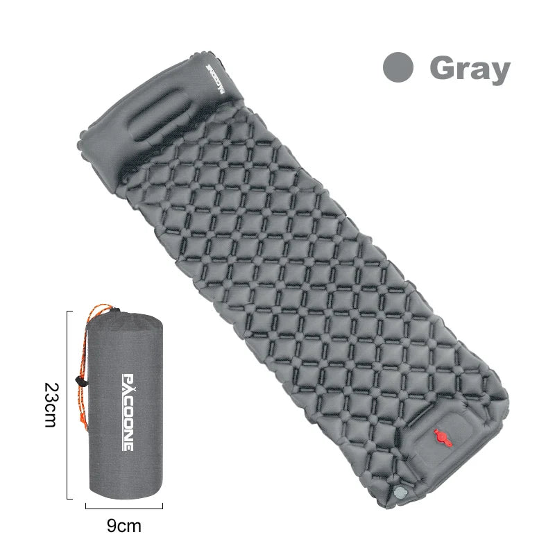 Pacoone Outdoor Sleeping Pad Camping Inflatable Mattress Built-In Pump
