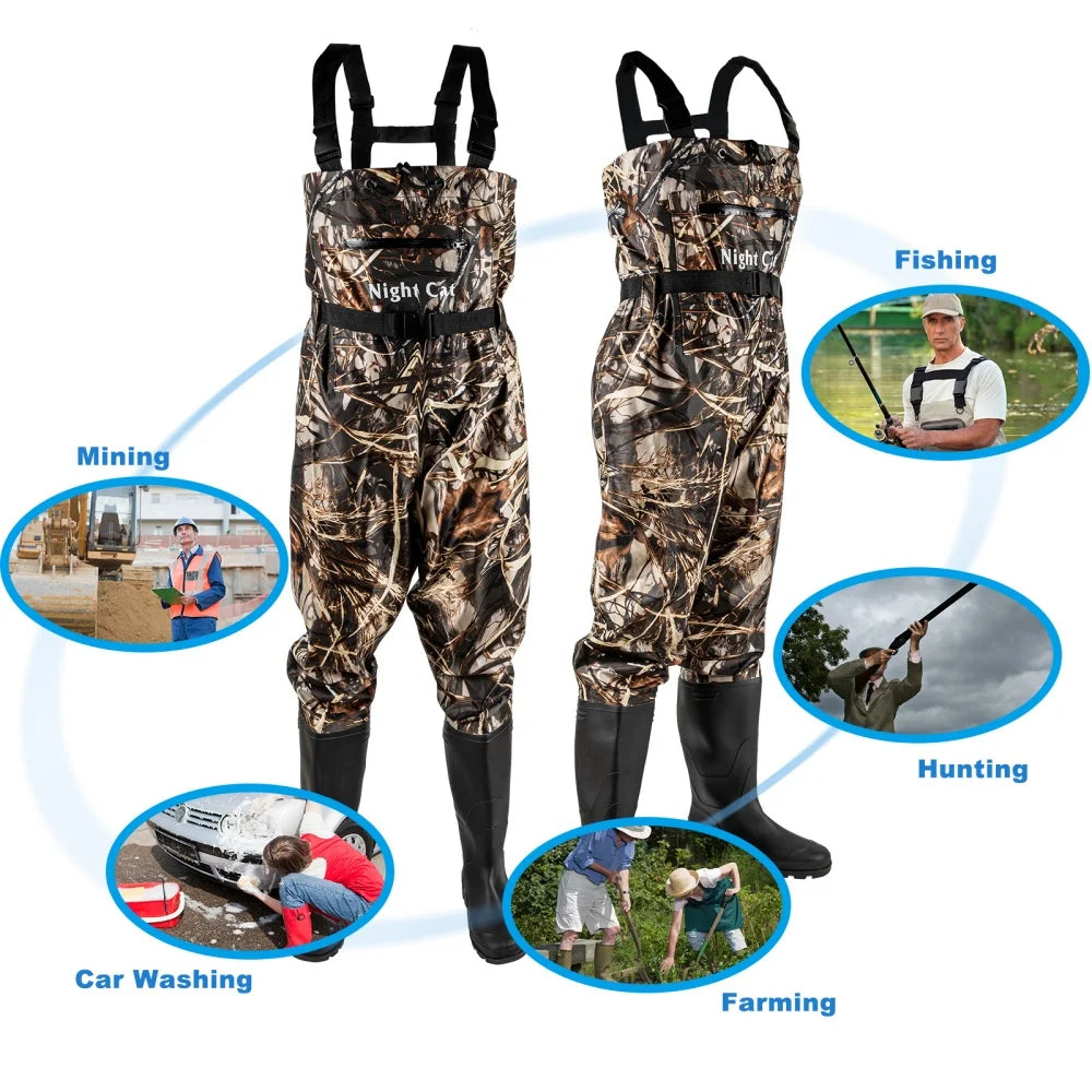 Night Cat Chest Waders Waterproof Bootfoot Belt For Men And Women