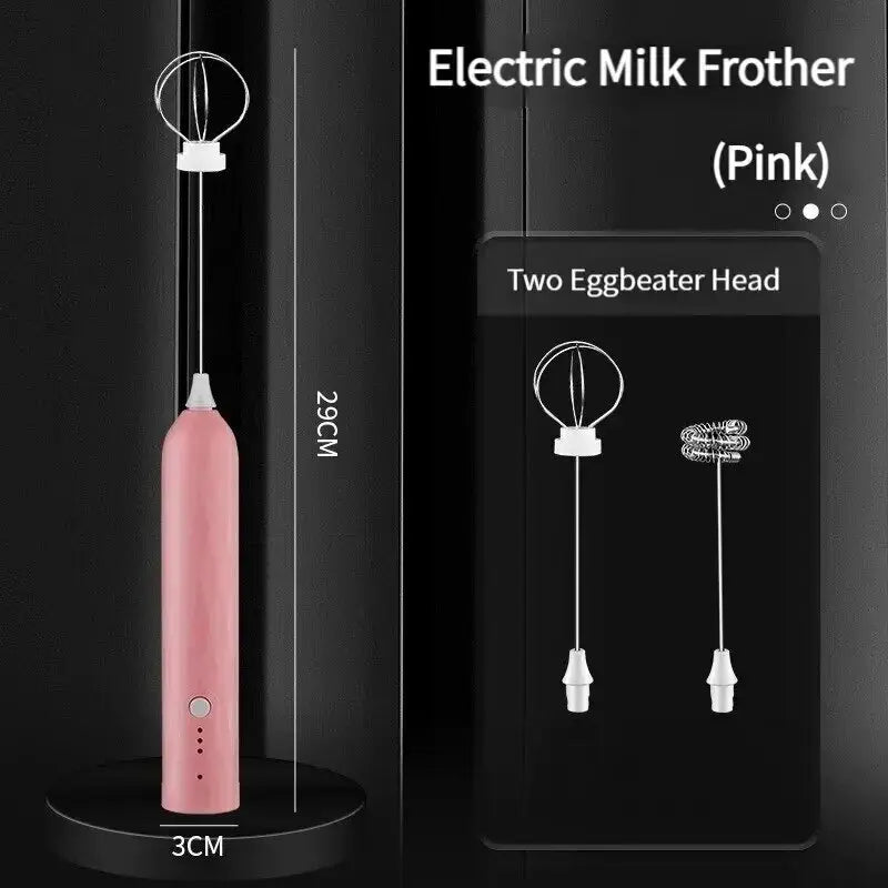 Portable USB Rechargeable Milk Frother Handheld Coffee Blender