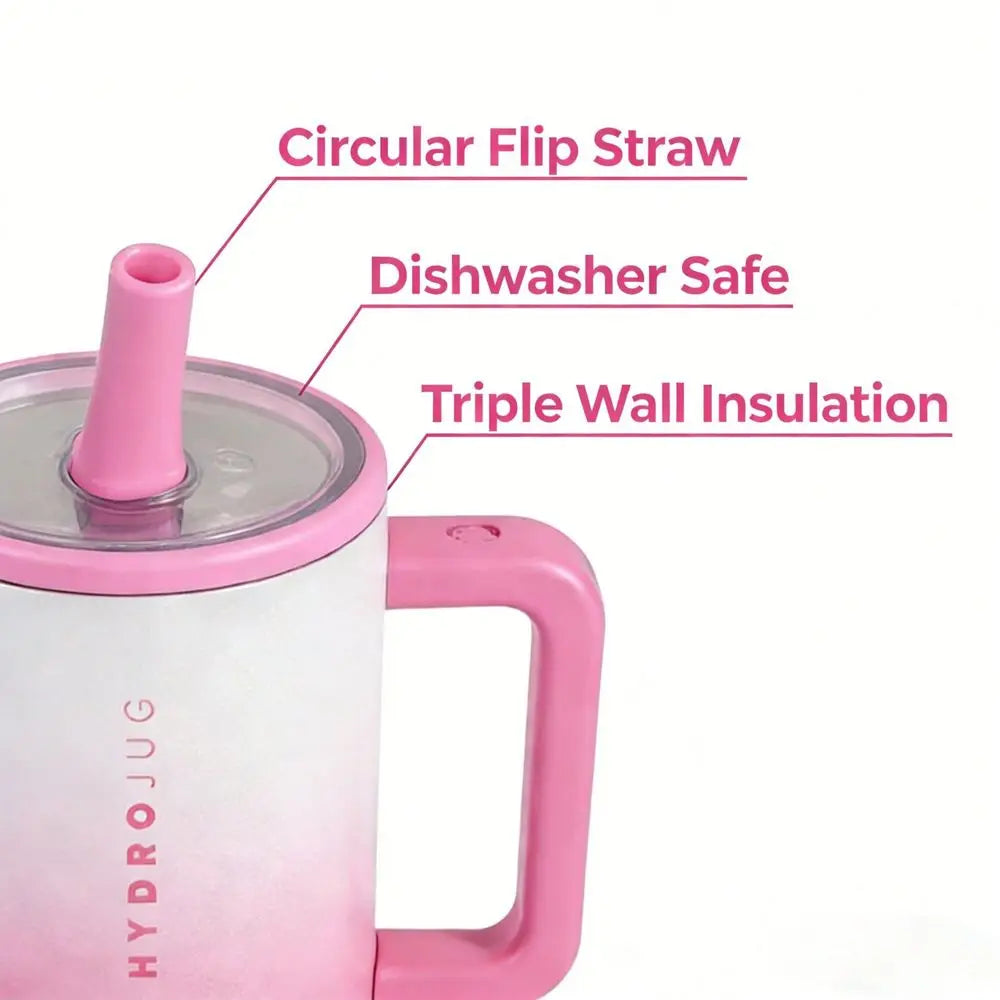 Traveler Insulated Stainless Steel Water Bottle Flip Straw Leak Resistant
