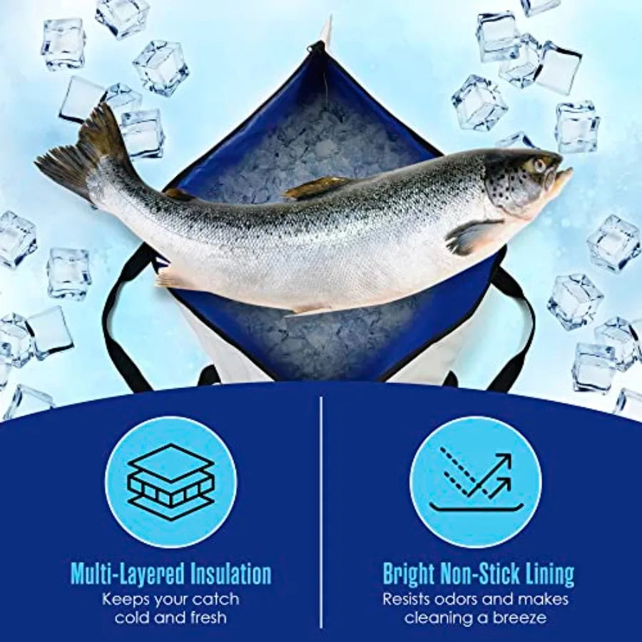 Waterproof Fish Bag and Cooler for Kayak Transport and Weighing