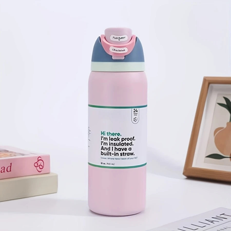 Stainless Steel Insulated Water Bottle With Straw Hot And Cold