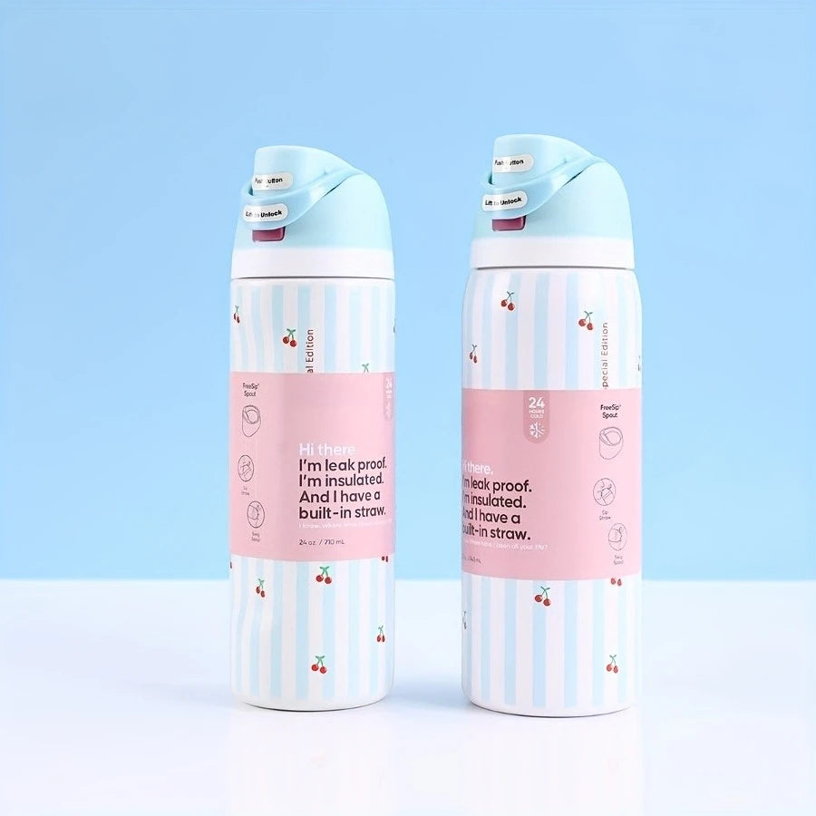 Stainless Steel Insulated Water Bottle With Straw Hot And Cold