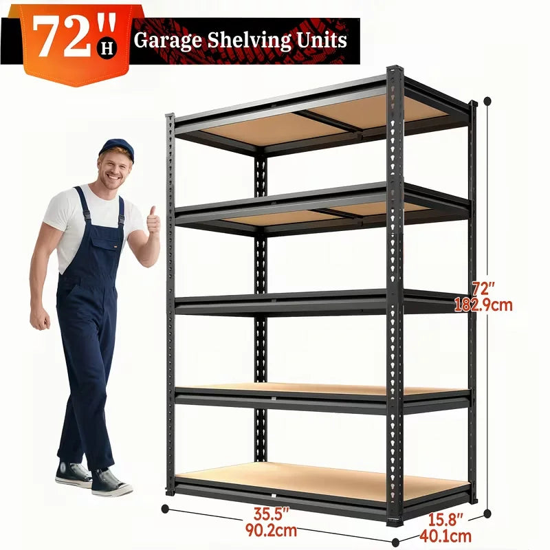 Heavy-Duty Metal Storage Rack Adjustable 2000 Lb Per Layer