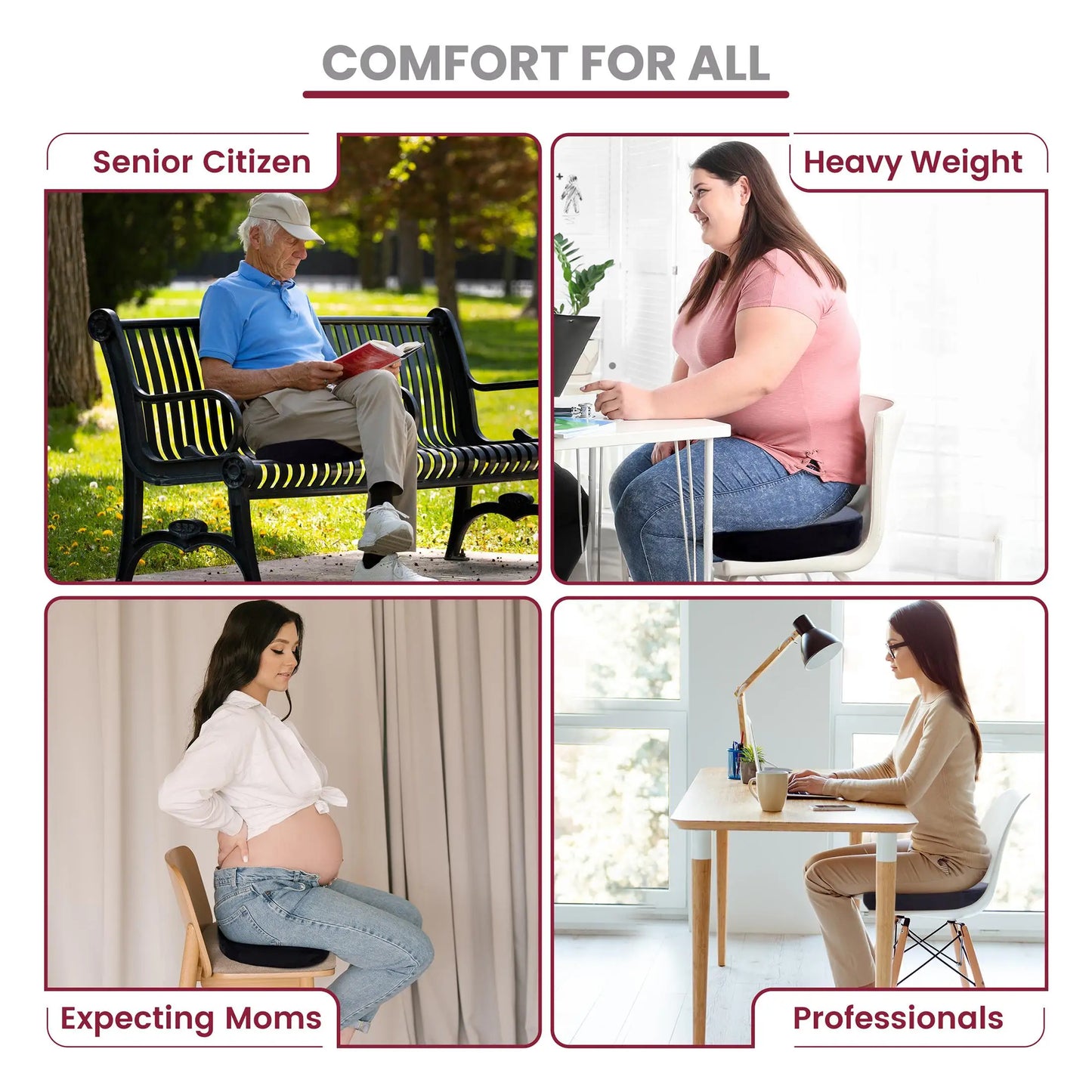 LDC Lux Decor Gel Infused Memory Foam Seat Cushion