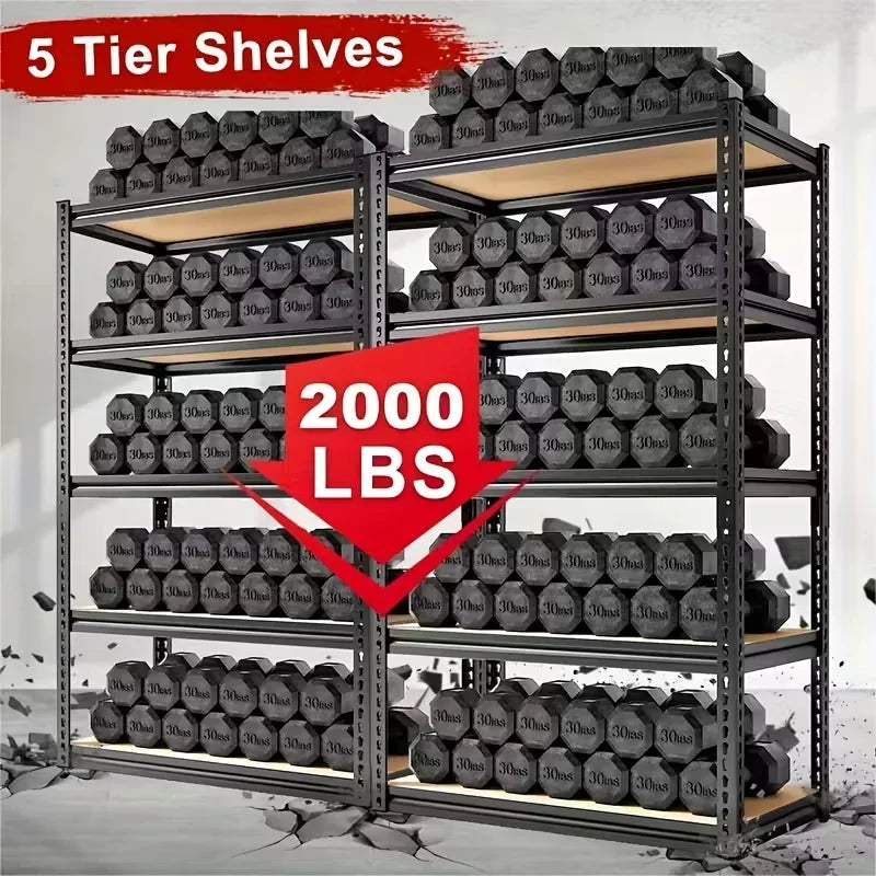 Heavy-Duty Metal Storage Rack Adjustable 2000 Lb Per Layer