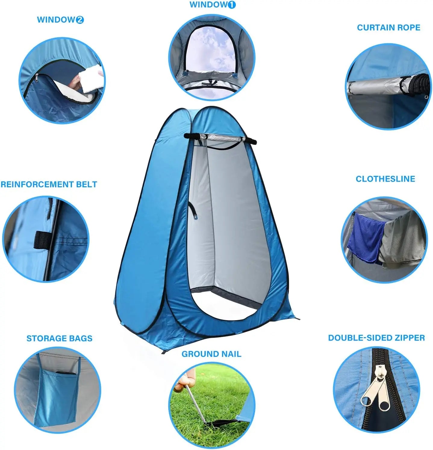 Fast Setup Portable Pop Up Privacy Shower Tent For Outdoors