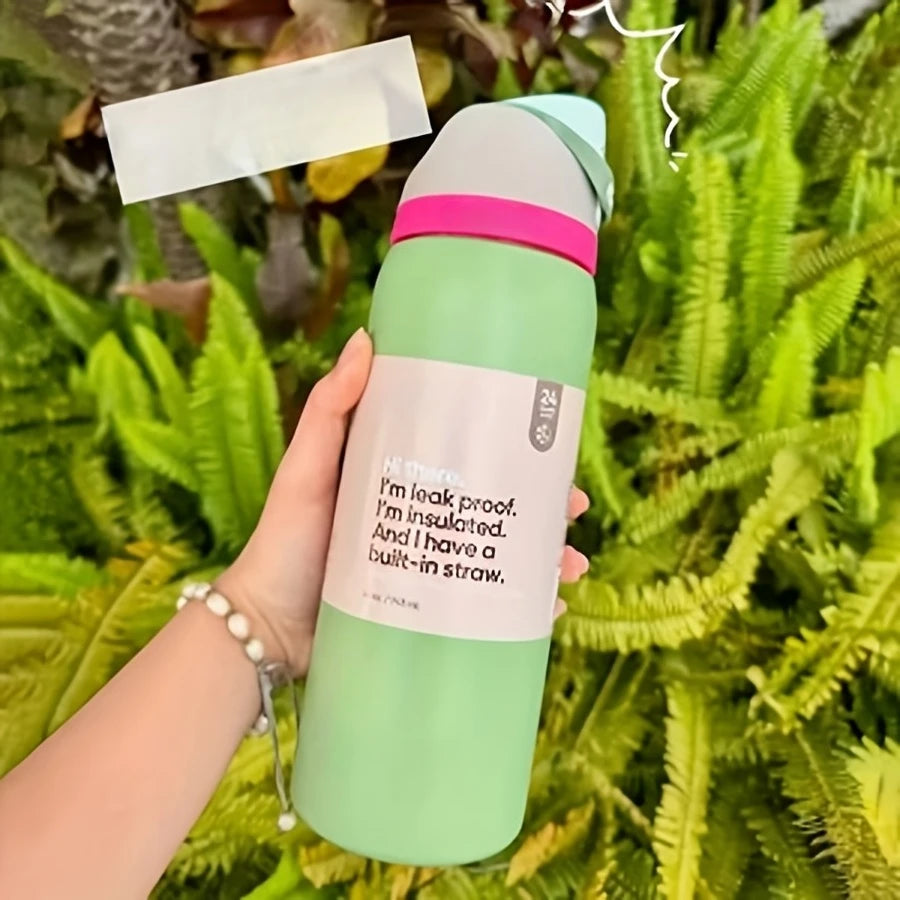 Stainless Steel Insulated Water Bottle With Straw Hot And Cold