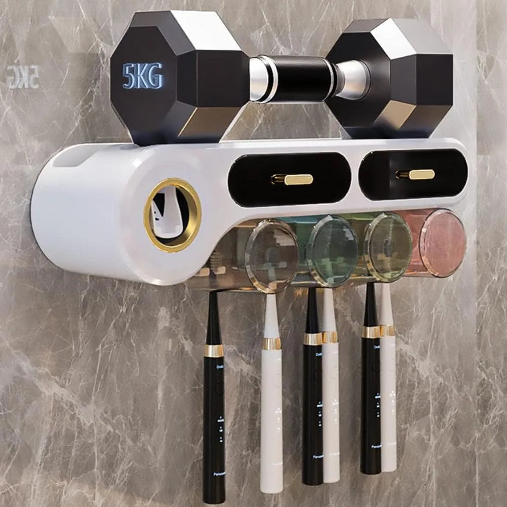 Toothbrush Holder With Automatic Toothpaste Dispenser And Drawer