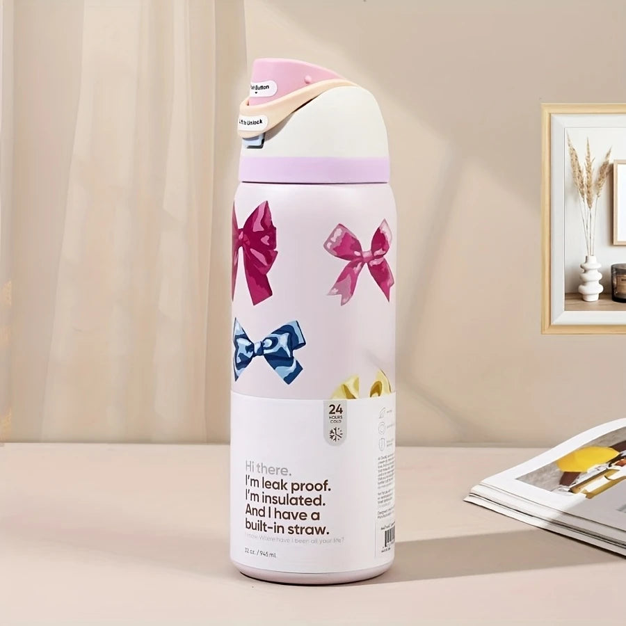 Stainless Steel Insulated Water Bottle With Straw Hot And Cold