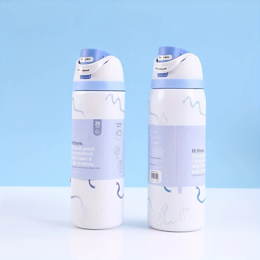 Stainless Steel Insulated Water Bottle With Straw Hot And Cold
