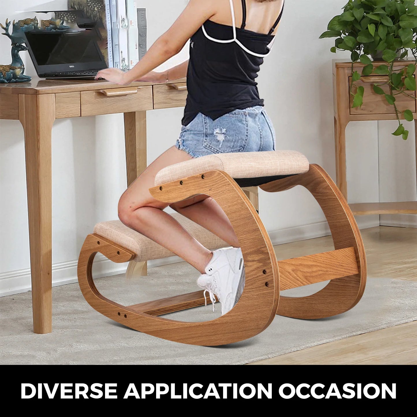 Ergonomic Kneeling Chair Thick Cushion For Posture Home Office Computer Laptop College Dorm Desk University Library