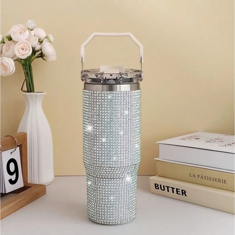 Diamond Finish Double Wall Vacuum Insulated Tumbler With Lid