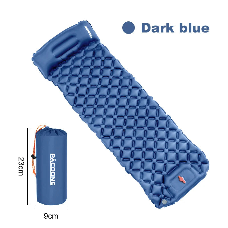 Pacoone Outdoor Sleeping Pad Camping Inflatable Mattress Built-In Pump