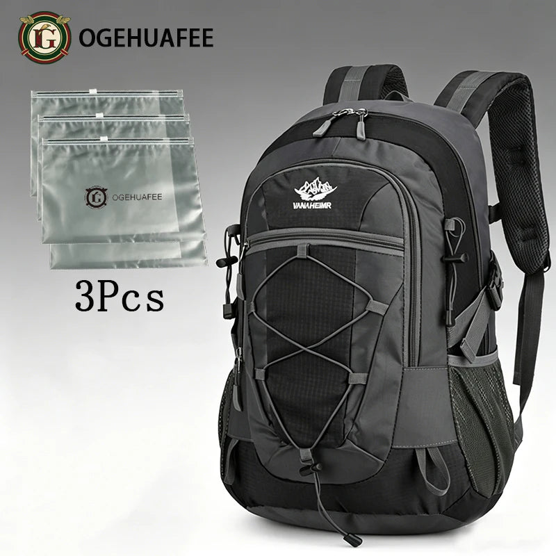 Outdoor Hiking Backpack, Unisex Multi-purpose Bag, Lightweight Travel Hiking Luggage Storage Pack, Compatible with Stabilizing Trekking Poles