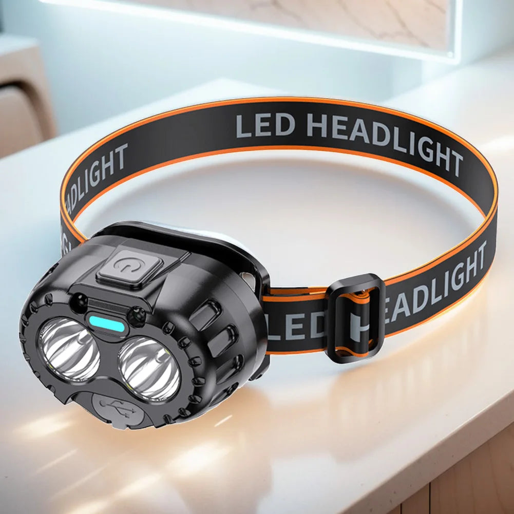 Powerful LED Headlamp With Motion Sensor Emergency Flashlight