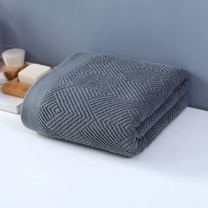 High Quality Pure Cotton Thick Bath Towel for Adult Family Bathroom Face Towel Solid Color Soft Absorbent Washcloth Household