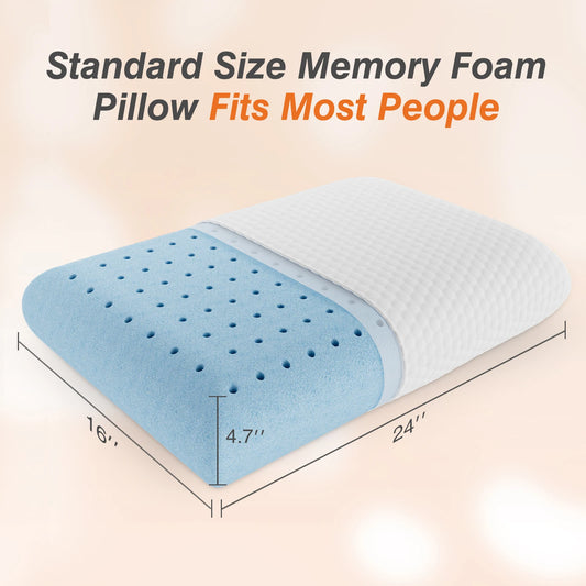 Memory Foam Pillows Standard Size Removable Washable Cover Ventilated Cooling Bed Pillow 1-piece Neck Pillow Comfort
