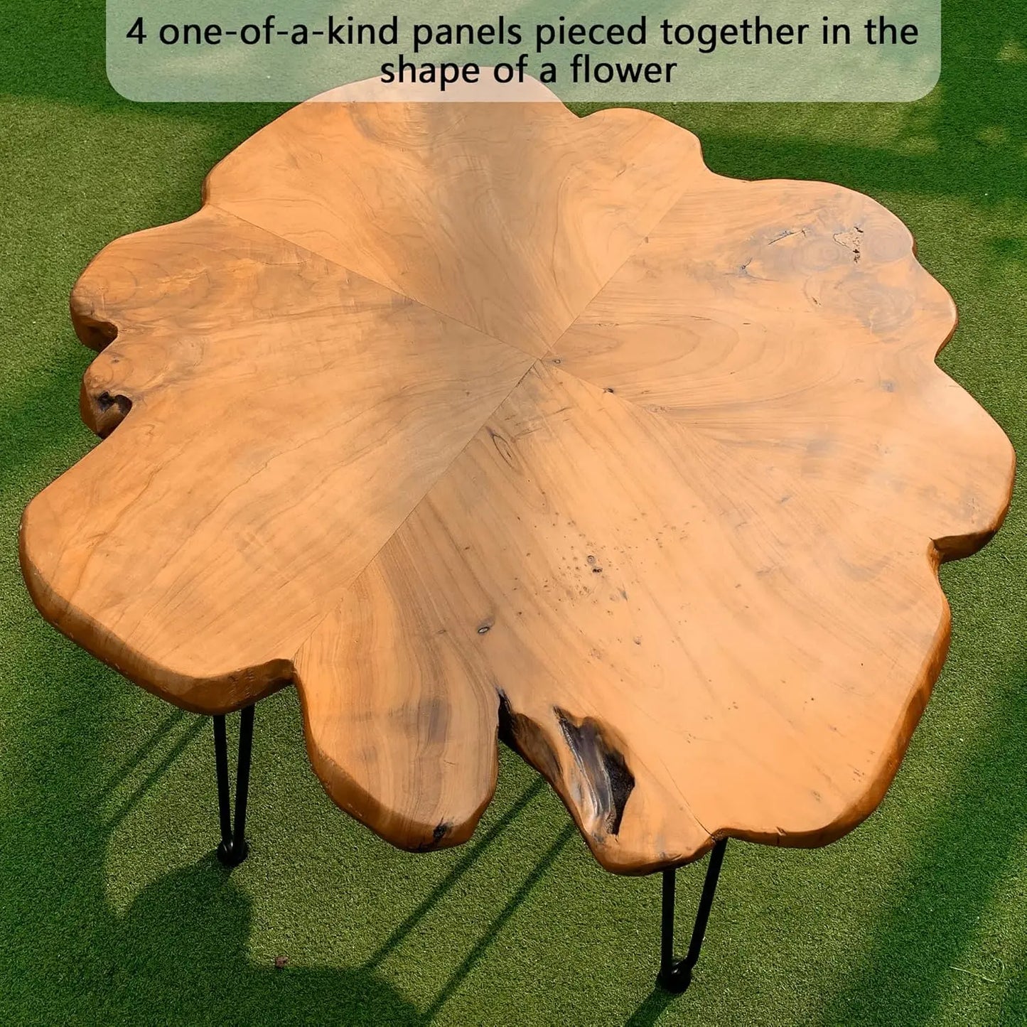 Live Edge Cedar Coffee Table With Metal Hairpin Legs Rustic Indoor Outdoor