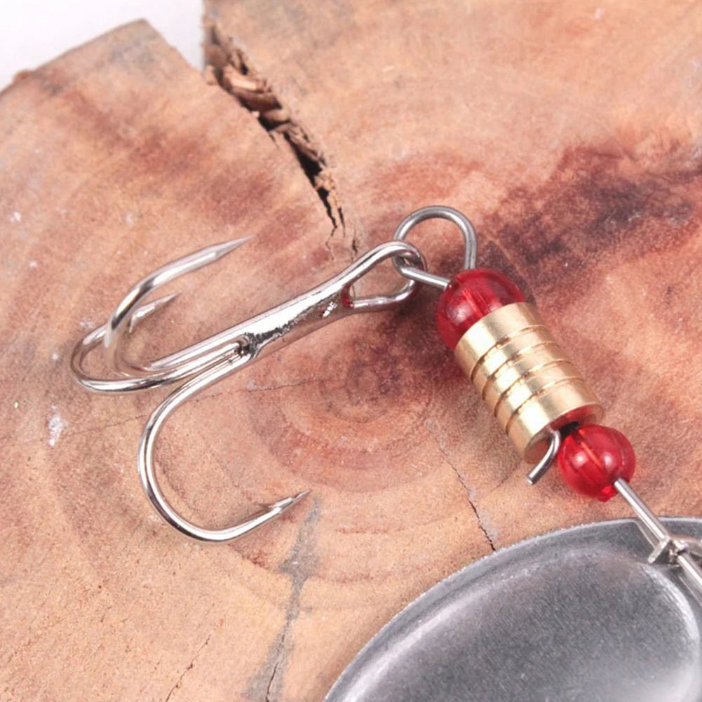 JOCESTYLE Metal Spoon Spinner Lures With Treble Hooks