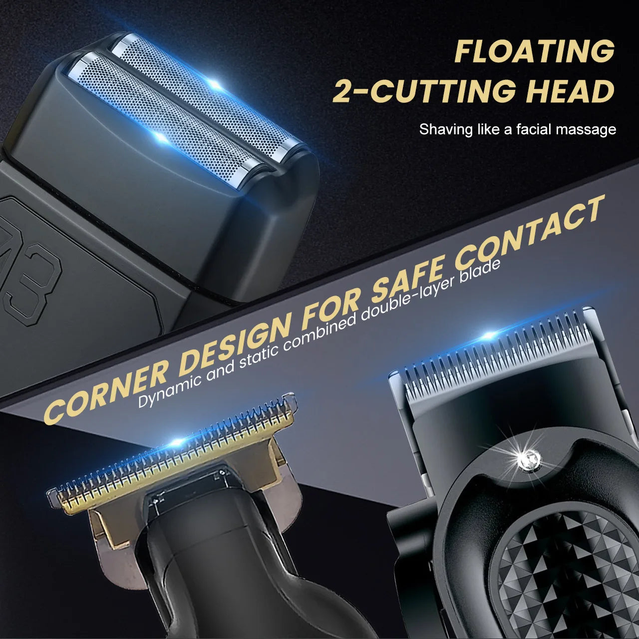 Solimpia Professional Hair Clipper Three Piece Cordless Set For Men