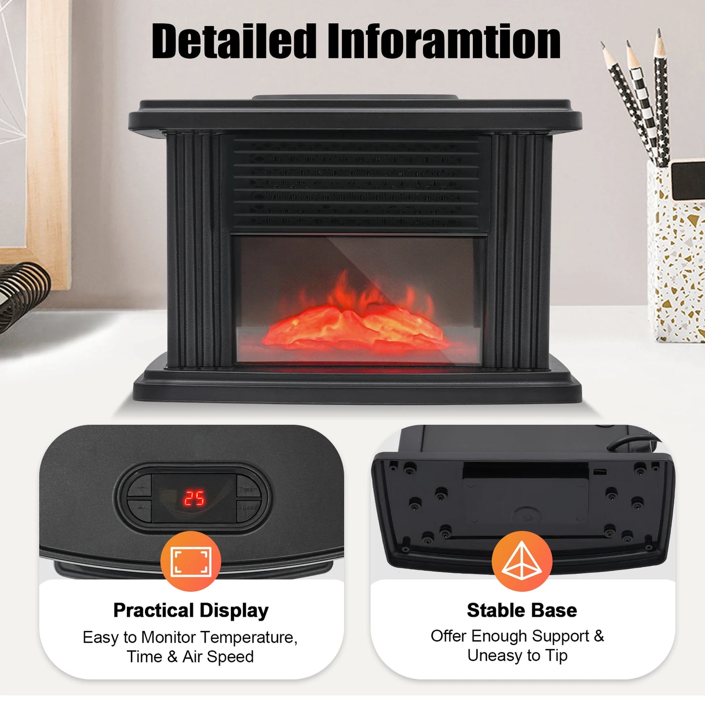 Sweetmile 1000W Electric Heater Fan For Living Rooms