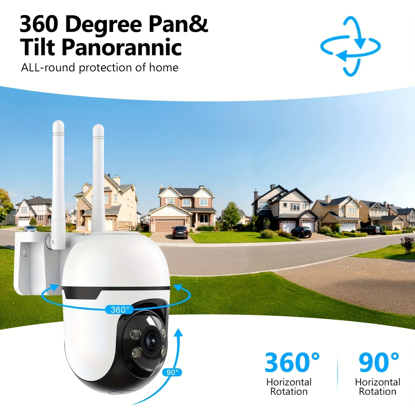 WESECUU Outdoor Security Camera 360 Degree Auto Tracking 4MP WiFi
