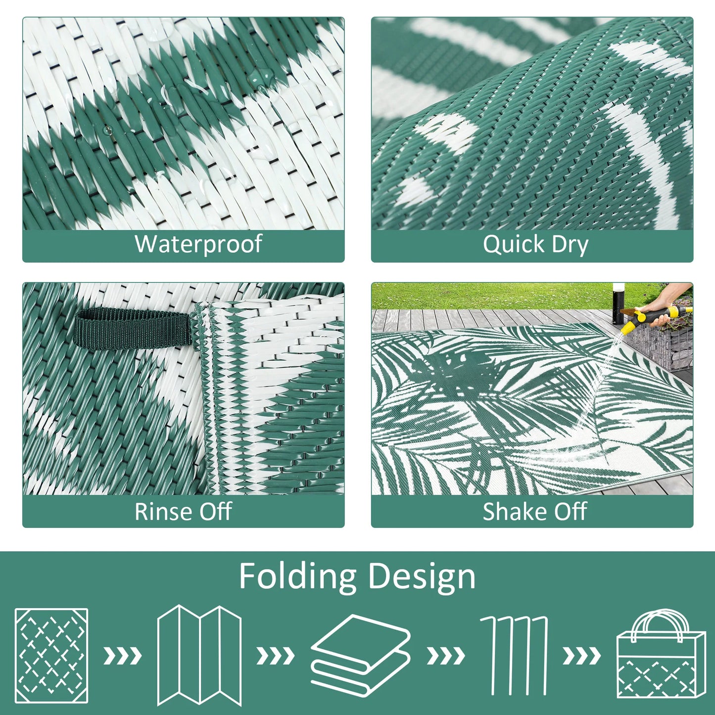 Outdoor Rugs Waterproof Reversible Outdoor Plastic Straw Rugs PatioIndoor Carpets RV Mat For Family Camp Picnic