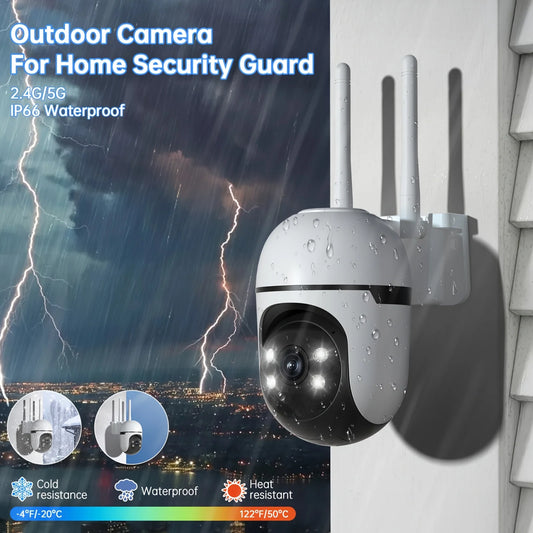 WESECUU Outdoor Security Camera 360 Degree Auto Tracking 4MP WiFi