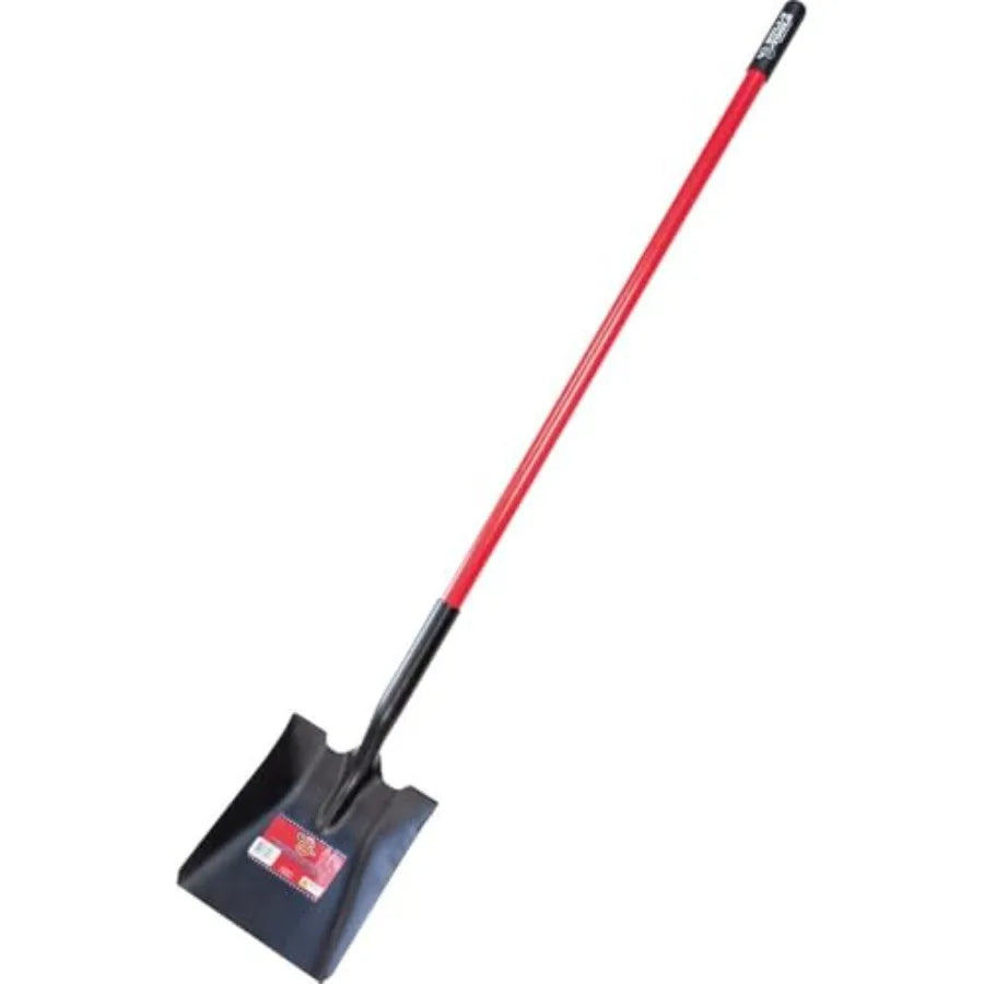 Square Point Shovel Heavy Duty 14 Gauge Steel With Fiberglass Handle