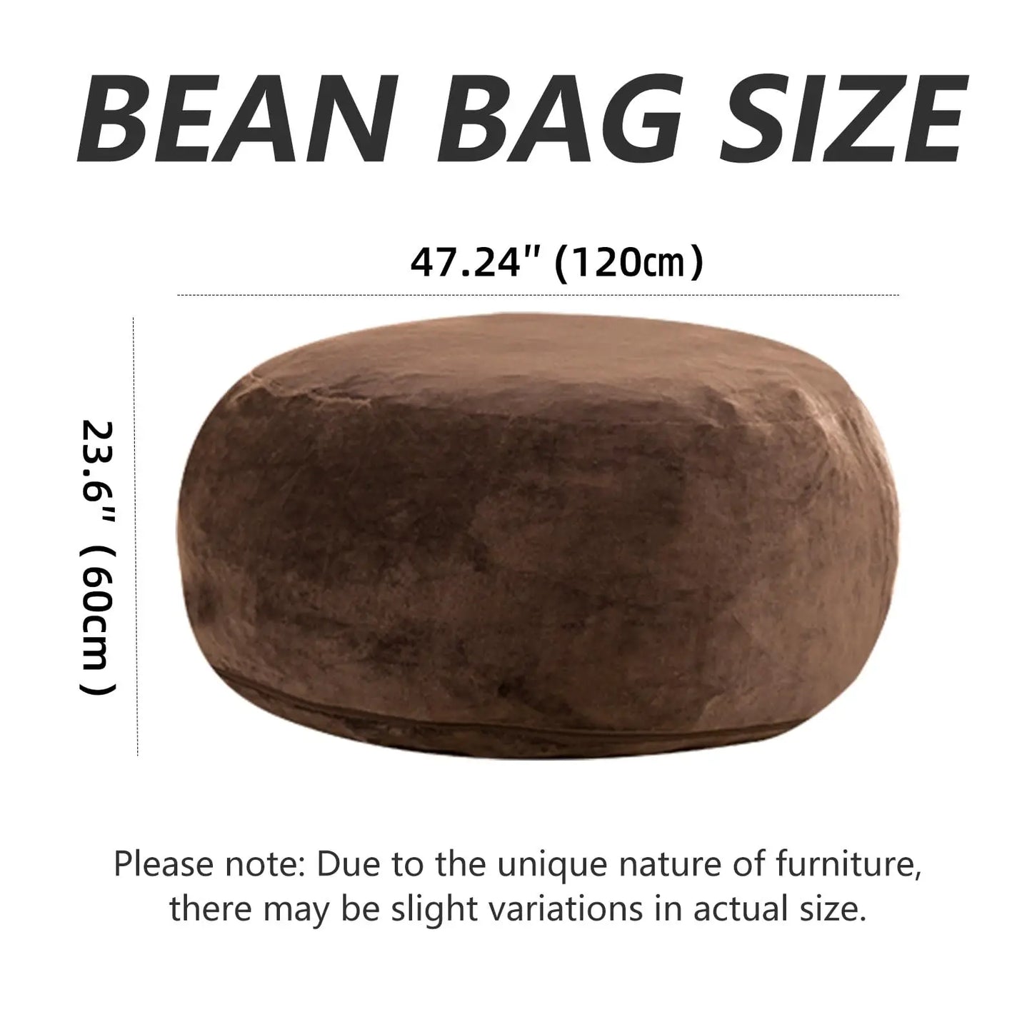 Adult Memory Foam Beanbag Chair With Washable Flannel Cover
