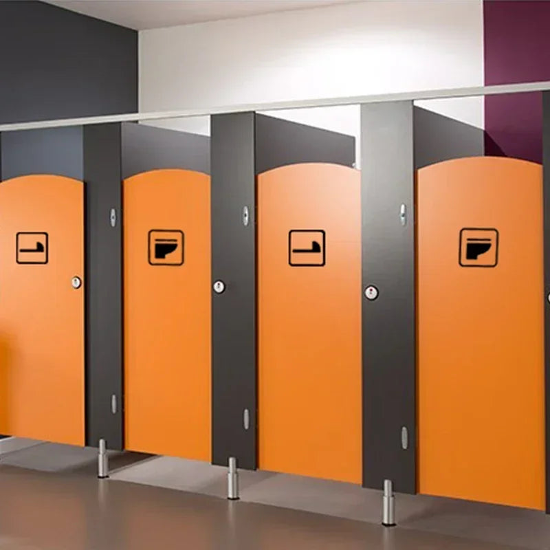 Creative Bathroom Signage Acrylic Shopping Malls Hotels Bathroom Restroom Toilet Squatting Sitting Door Stickers Prompt Signs