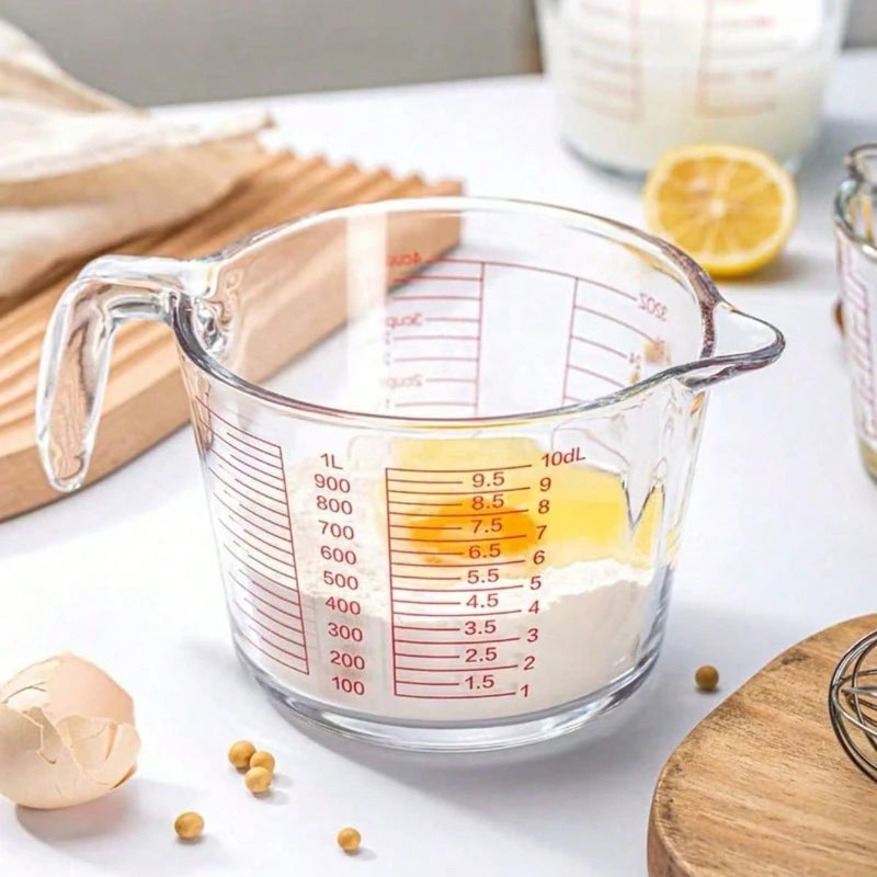 Heat Resistant Glass Measuring Cup With Handle And Scale For Kitchen