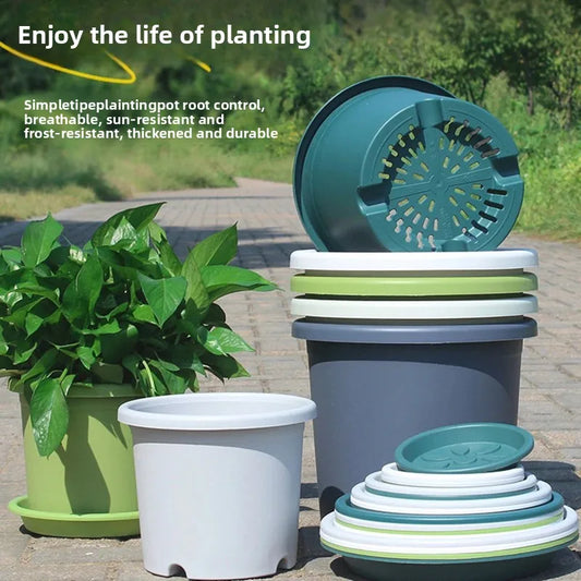 Flower Pot With Tray For Garden Balcony Plants