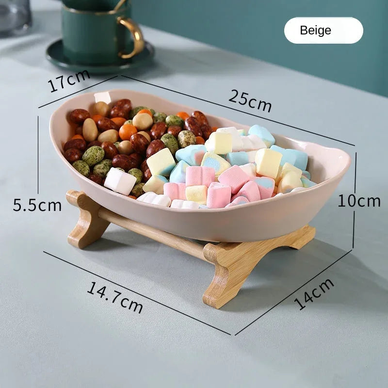 Three Layer Bamboo Fruit Bowl Tray for Kitchen and Living Room Decor