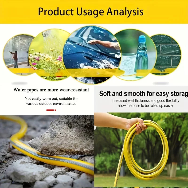 All-Season Leak-Proof Rubber Garden Hose For Home And Car Washing