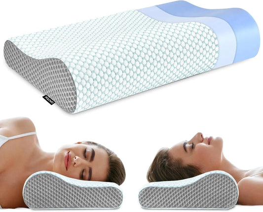 Memory Foam Neck Pillow With Ergonomic Contour For Pain Relief