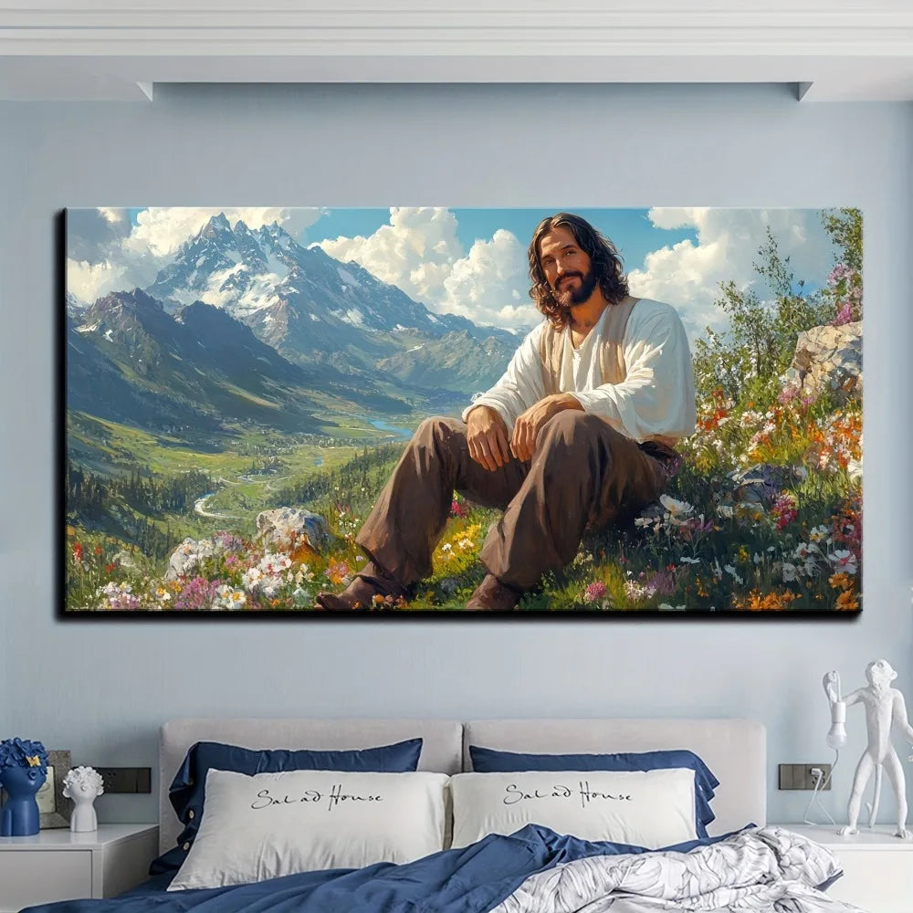 Impressionist Vintage Canvas Mural With Solid Pine Wood Frame