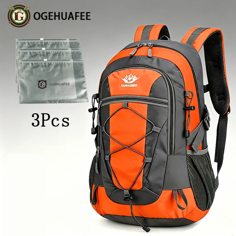 Outdoor Hiking Backpack, Unisex Multi-purpose Bag, Lightweight Travel Hiking Luggage Storage Pack, Compatible with Stabilizing Trekking Poles