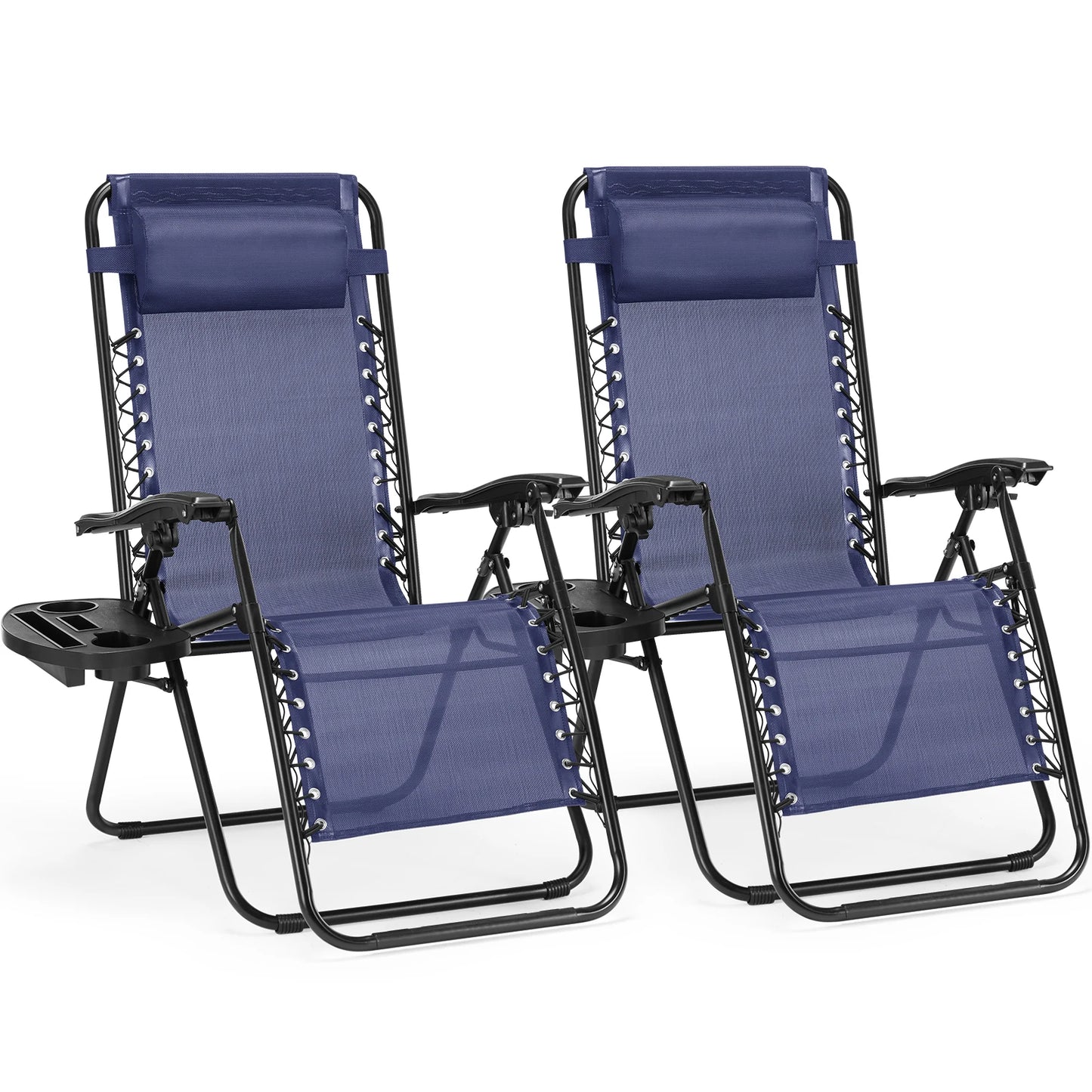 JHK Zero Gravity Lounge Chair With Cup Holder Tray