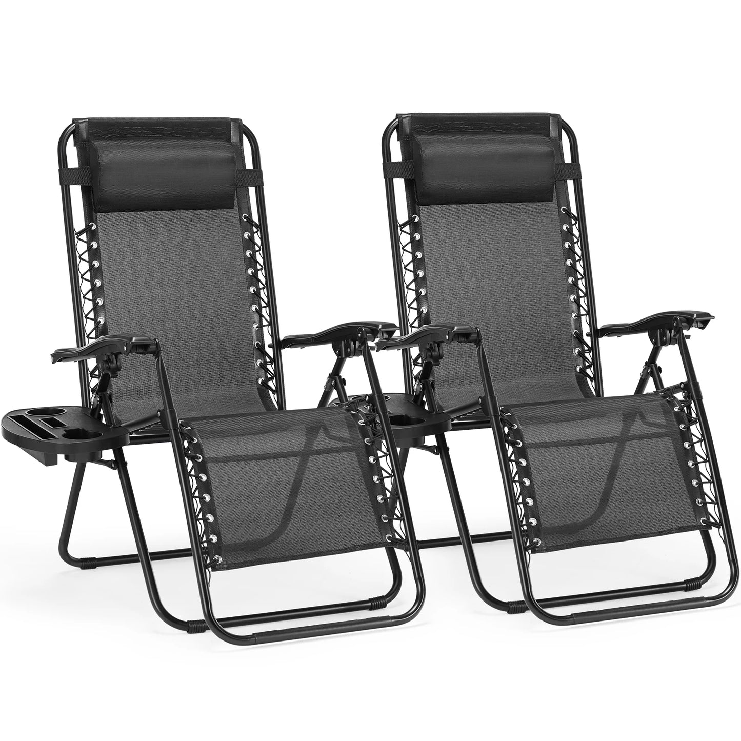 JHK Zero Gravity Lounge Chair With Cup Holder Tray