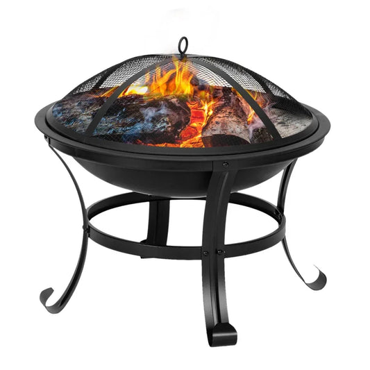 Iron Brazier Wood Burning Fire Pit Curved Feet Backyard Poolside