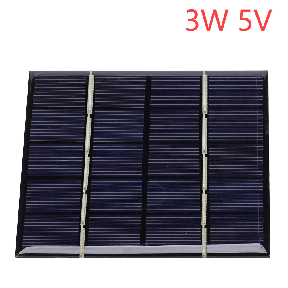 APWIKOGER Solar Panel 3W 5V Portable Charger Outdoor Use