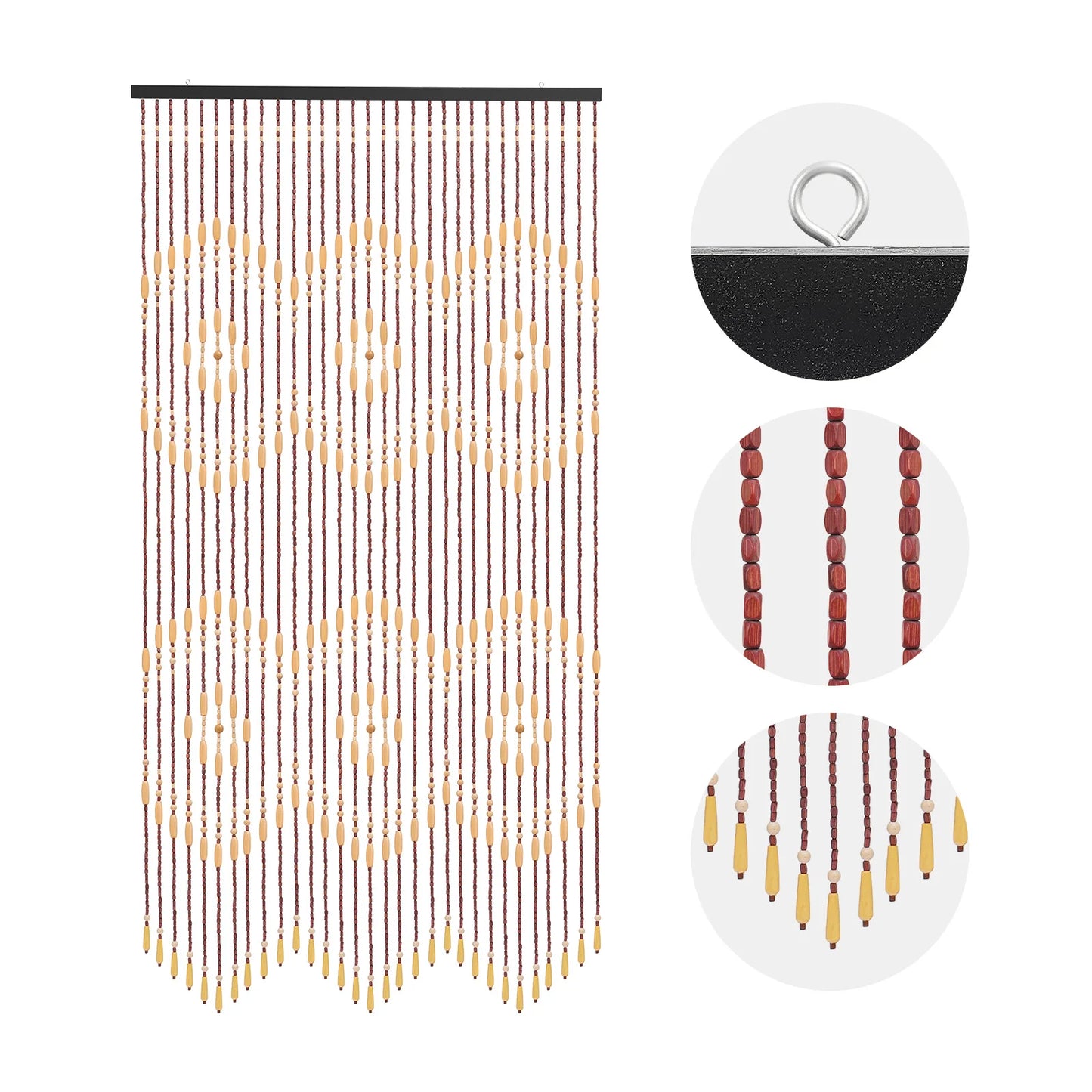 Bamboo Beaded Door Curtain Divider For Porch And Living Room